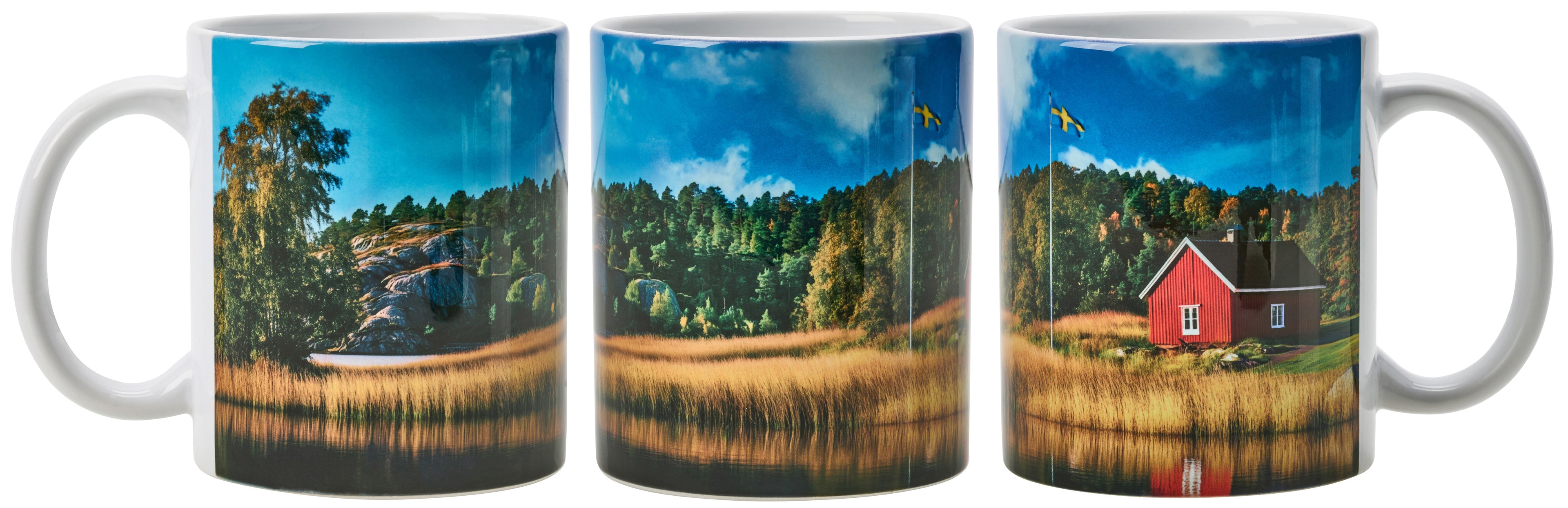 Porzellantasse Schweden Landschaft
