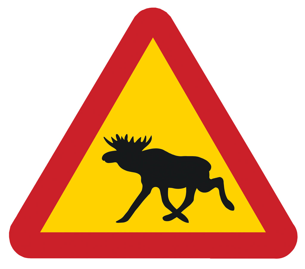 Aufkleber Elch-Warnschild